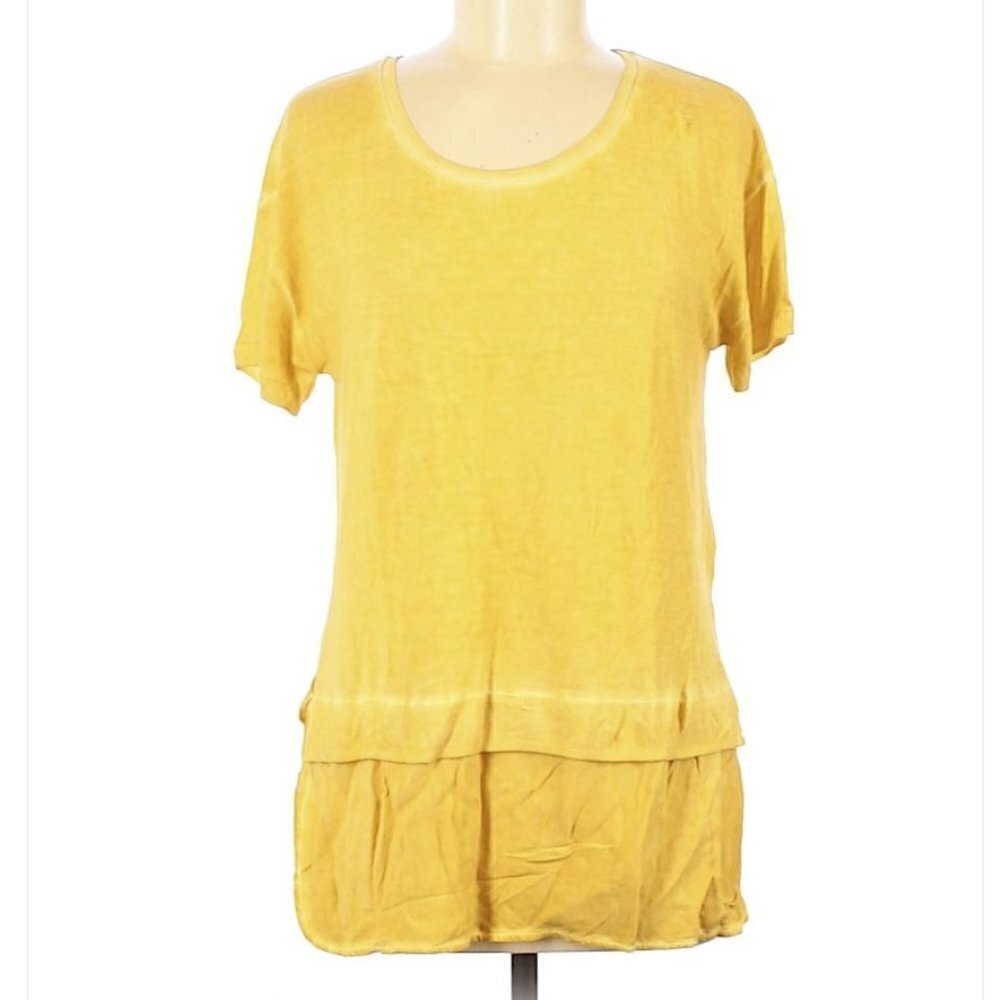 NEW OLAA Short Sleeve Scoop Neck Blouse Top Medium